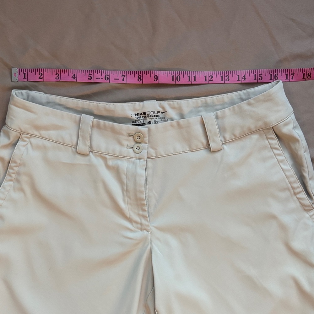 Nike Golf Dri-Fit Light Khaki Cropped Pants Tour Performance Size 12 - Picture 4 of 6